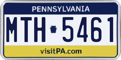 PA license plate MTH5461