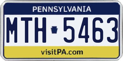 PA license plate MTH5463