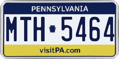 PA license plate MTH5464