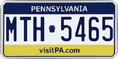 PA license plate MTH5465