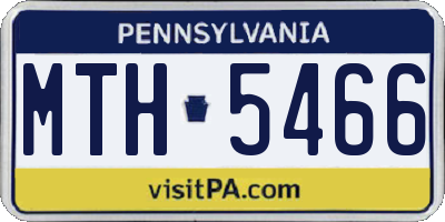PA license plate MTH5466