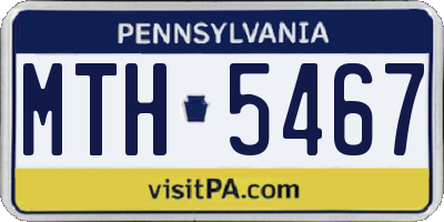 PA license plate MTH5467