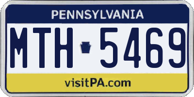 PA license plate MTH5469