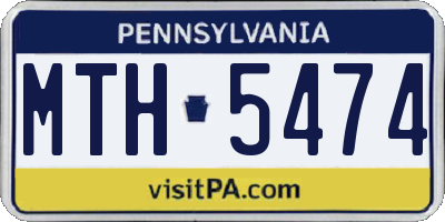 PA license plate MTH5474