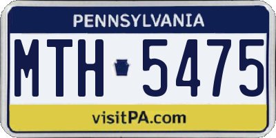 PA license plate MTH5475