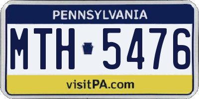 PA license plate MTH5476