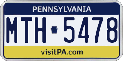 PA license plate MTH5478