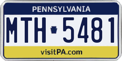 PA license plate MTH5481