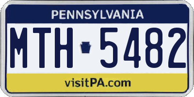 PA license plate MTH5482