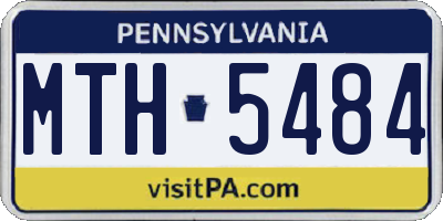 PA license plate MTH5484