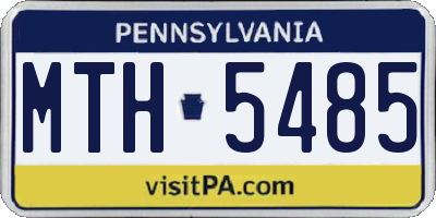 PA license plate MTH5485