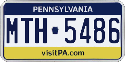 PA license plate MTH5486