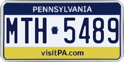 PA license plate MTH5489