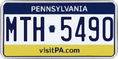 PA license plate MTH5490