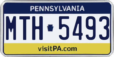 PA license plate MTH5493