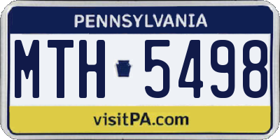 PA license plate MTH5498