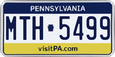 PA license plate MTH5499