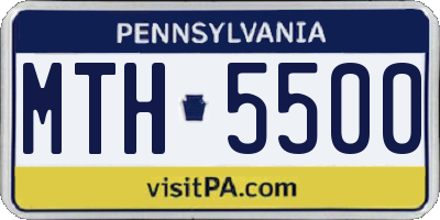 PA license plate MTH5500