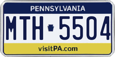 PA license plate MTH5504