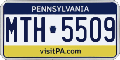 PA license plate MTH5509