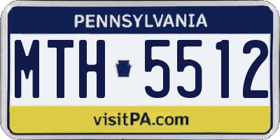 PA license plate MTH5512