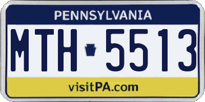 PA license plate MTH5513