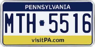 PA license plate MTH5516