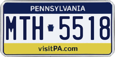 PA license plate MTH5518
