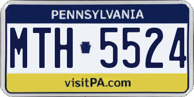 PA license plate MTH5524