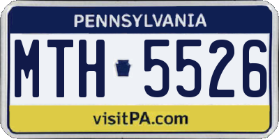 PA license plate MTH5526