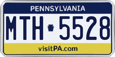 PA license plate MTH5528