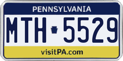 PA license plate MTH5529
