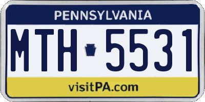PA license plate MTH5531