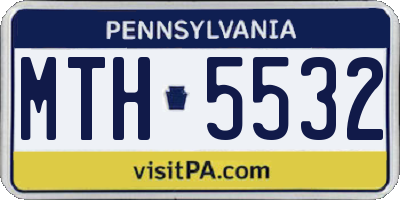 PA license plate MTH5532