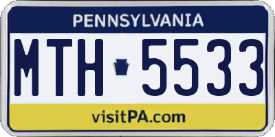 PA license plate MTH5533