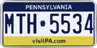 PA license plate MTH5534