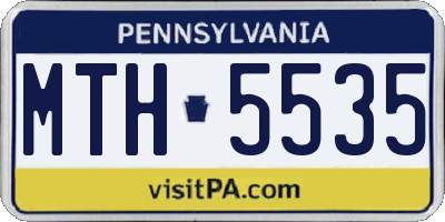 PA license plate MTH5535