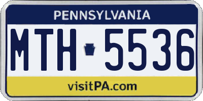 PA license plate MTH5536