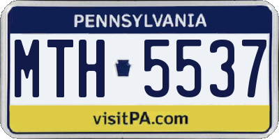 PA license plate MTH5537