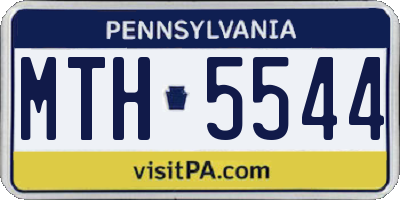 PA license plate MTH5544