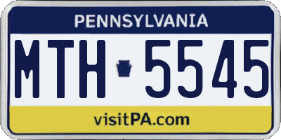 PA license plate MTH5545