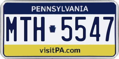 PA license plate MTH5547