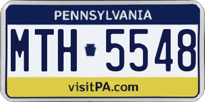 PA license plate MTH5548