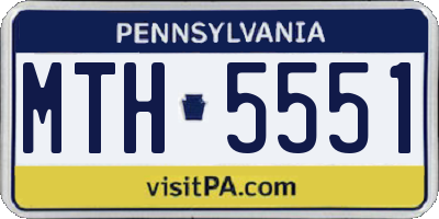 PA license plate MTH5551