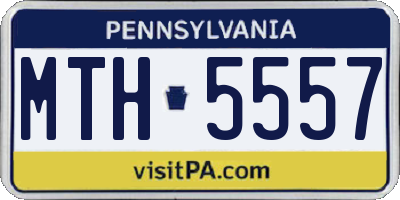 PA license plate MTH5557
