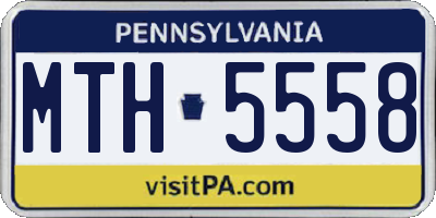PA license plate MTH5558