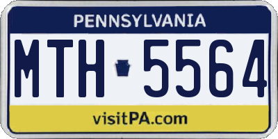 PA license plate MTH5564