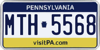 PA license plate MTH5568