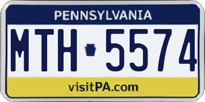 PA license plate MTH5574