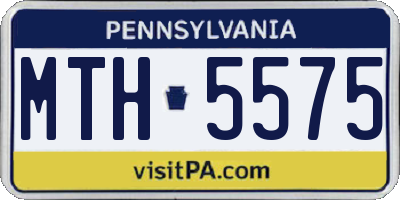 PA license plate MTH5575